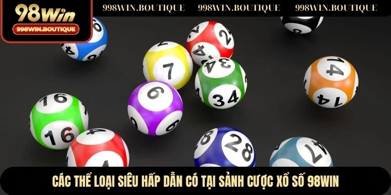 Các thể loại siêu hấp dẫn có tại sảnh cược xổ số 98WIN